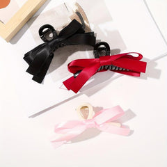 Bow Fabric Hair Claw Clip Non Slip Strong Hold Grip Hair Jaw Clip For Thick Hair