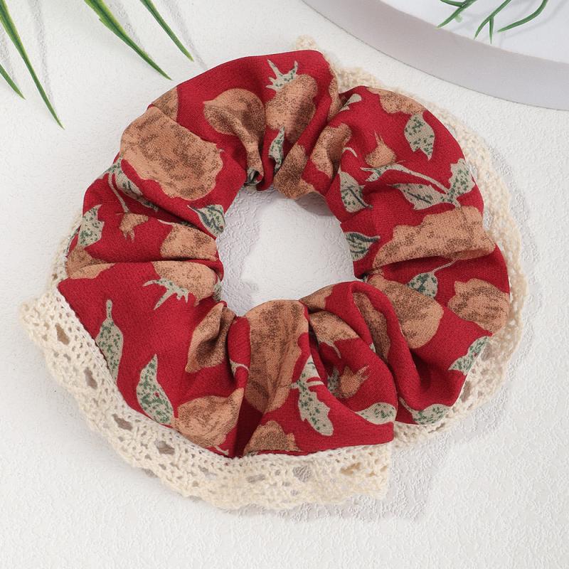 Bohemian Floral Large Scrunchie Hair Tie Lace Hair Rope