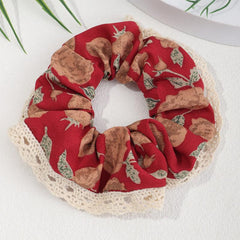 Bohemian Floral Large Scrunchie Hair Tie Lace Hair Rope