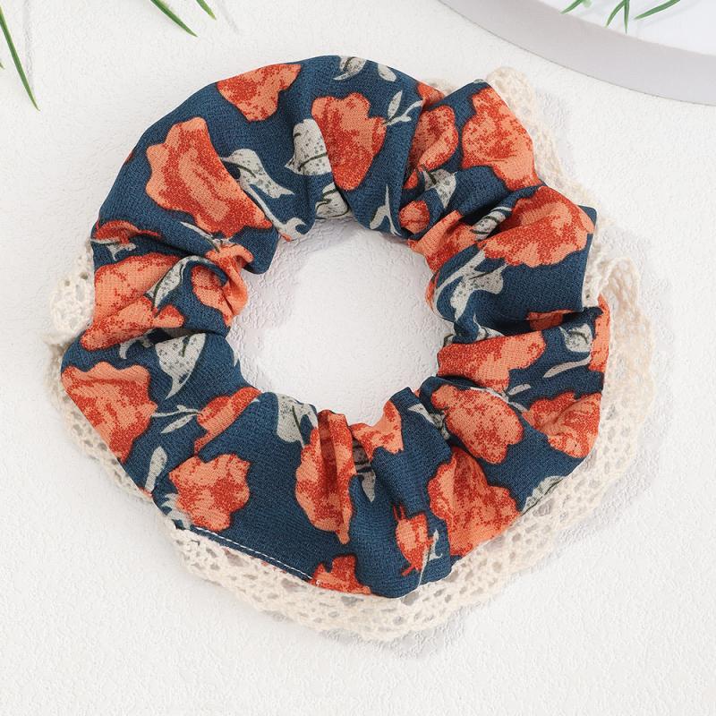 Bohemian Floral Large Scrunchie Hair Tie Lace Hair Rope