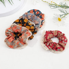 Bohemian Floral Large Scrunchie Hair Tie Lace Hair Rope