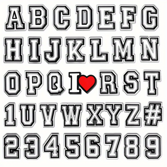 38pcs English Letters Shoe Charm Buckle Clogs Sandal Accessories