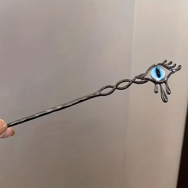 Evil Eye Hair Pin Retro Hair Stick Metal Hair Bun Maker Non Slip Hair Decoration