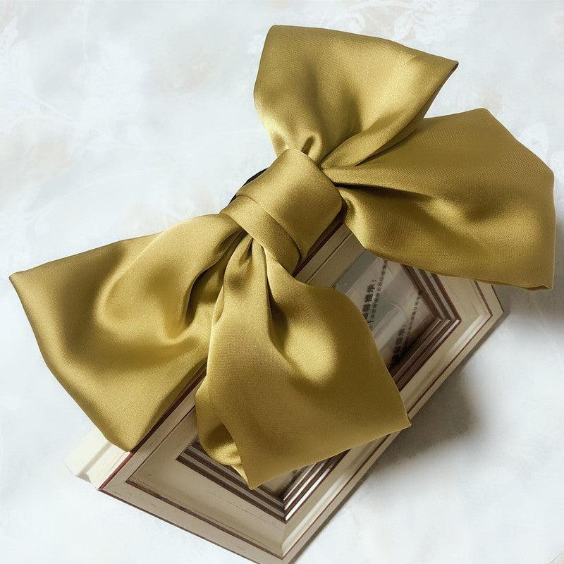 Satin Solid Big Hair Bow Clip Barrettes French Style Hair Claw Clip