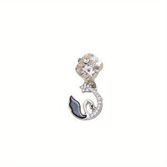 Moon Shape Hair Rings Rhinestone Spiral Hair Ring Dreadlock Buckle Head Jewelry