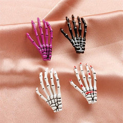 Y2K Skeleton Hand Bone Hair Clip Halloween Hair Slides for Women Girls