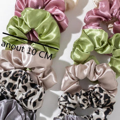 12PCS Satin Scrunchie Set Oversized Pastel Hair Tie Bracelet