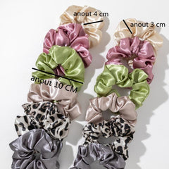 12PCS Satin Scrunchie Set Oversized Pastel Hair Tie Bracelet
