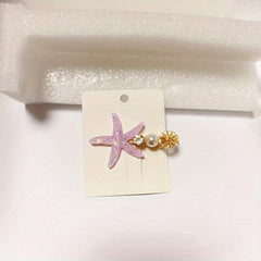 Faux Pearl Hair Clip Side Clip Duck Billed Clip Starfish Decor Hair Accessories