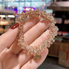 Glitter Acrylic Beaded Hair Tie Seamless Hair Rope Ponytail Holder