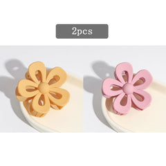 Matte Flower Hair Claw Clip Non Slip Strong Hold Grip Hair Jaw Clip