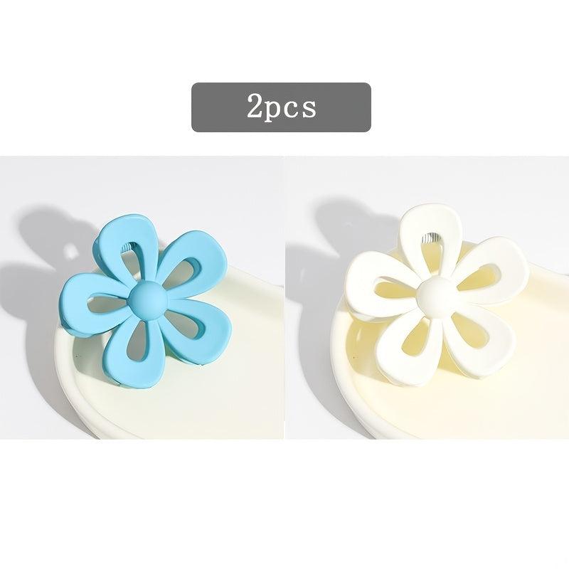 Matte Flower Hair Claw Clip Non Slip Strong Hold Grip Hair Jaw Clip