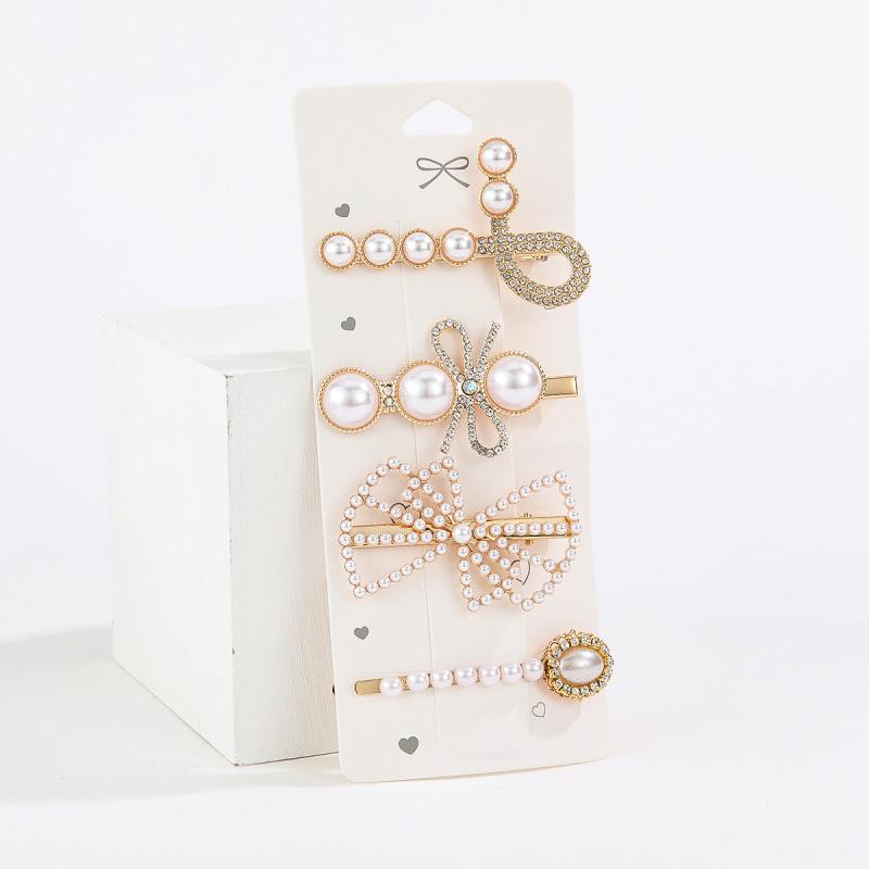 Pearls Hair Clips Barrettes Macaroon Hairpins for Women