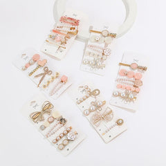 Pearls Hair Clips Barrettes Macaroon Hairpins for Women