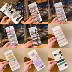 Pearls Hair Clips Barrettes Macaroon Hairpins for Women