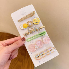 Pearls Hair Clips Barrettes Macaroon Hairpins for Women