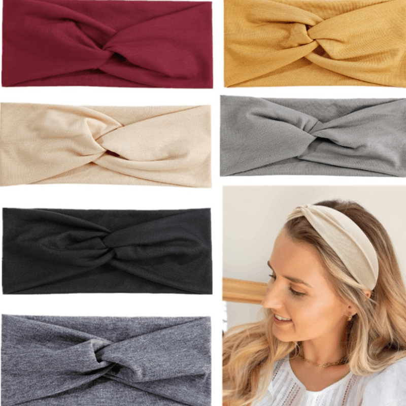 Cross Kont Headband For Women Girls Elastic Sweat Absorbent Headwear