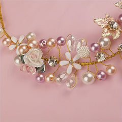 Faux Pearl Rhinestone Wedding Headdress Set Headband Bridal Headband