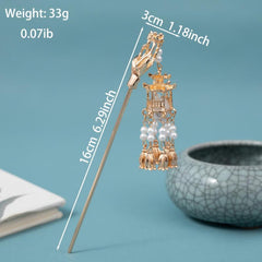 Luminous Lantern Tassel Hair Pin Vintage Bun Holder Headwear Cheongsam Accessory
