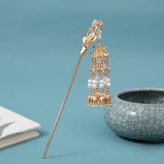 Luminous Lantern Tassel Hair Pin Vintage Bun Holder Headwear Cheongsam Accessory