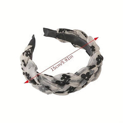 Braided Organza Hair Band Flower Pattern Headband Vintage Headdress Women Girls