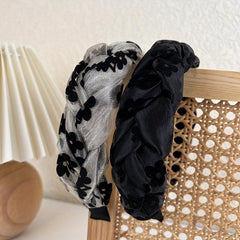 Braided Organza Hair Band Flower Pattern Headband Vintage Headdress Women Girls