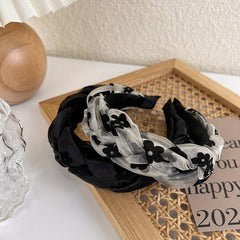 Braided Organza Hair Band Flower Pattern Headband Vintage Headdress Women Girls