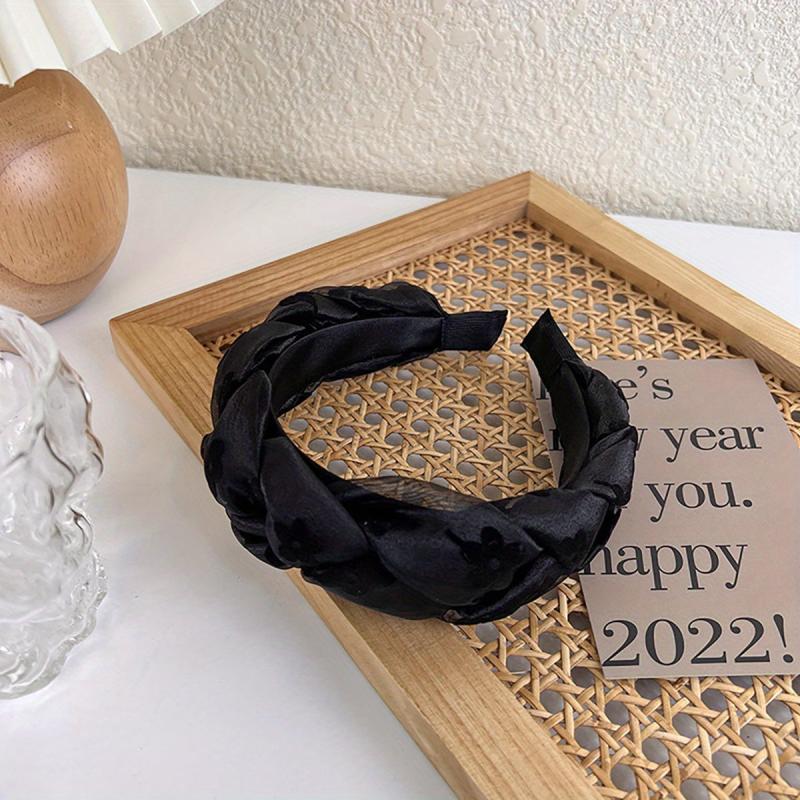 Braided Organza Hair Band Flower Pattern Headband Vintage Headdress Women Girls