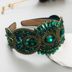 Baroque Rhinestone Beaded Headband Wide Brim Headband