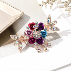 Rose Rhinestone Tassel Hair Clip Mixed Colors Girls Hairpins Clamps Crab