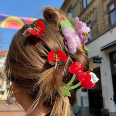 Acetate Hair Claw Fruit Ponytail Holder Hair Clip for Women Girls