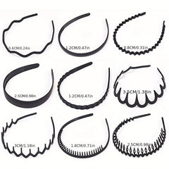 9pcs Frosted Headband Style Wavy Head Hoop Women's Hair Accessories