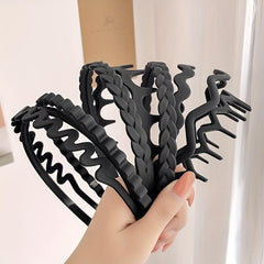 9pcs Frosted Headband Style Wavy Head Hoop Women's Hair Accessories