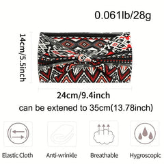 Boho Sports Sweatband Women Stretchy Headdress