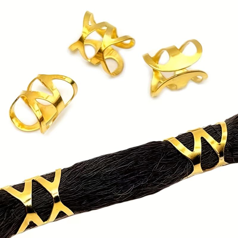 100PCS Hollow Metal Hair Ring Braiding Hair Accessories For Curly Hair