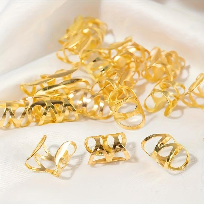 100PCS Hollow Metal Hair Ring Braiding Hair Accessories For Curly Hair