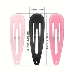 100pcs Colorful Snap Clip Metal Hair Clip for Women Girls