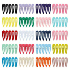 100pcs Colorful Snap Clip Metal Hair Clip for Women Girls