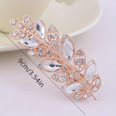 Glitter Crystal Flower Leaf Hair Clip for Women Girls