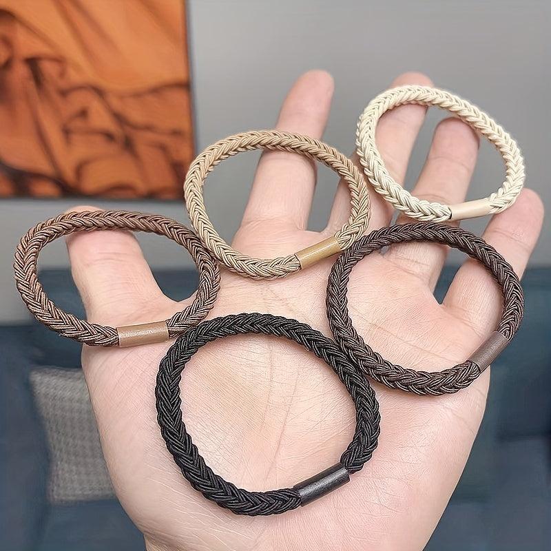 Braided Hair Tie Accessory for Women - Solid Color