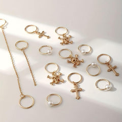 12pcs Braids Hair Ring with Skull Cross Tassel Alloy Dreadlock Ring Style Hair