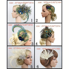 Peacock Hair Clip Fascinator Flapper Hair Pin Wedding Party