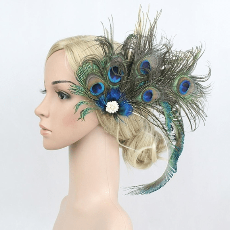 Peacock Hair Clip Fascinator Flapper Hair Pin Wedding Party