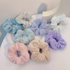 Solid Colors Scrunchy Hair Ties Hair Elastics Soft Scrunchie Ponytail Holders
