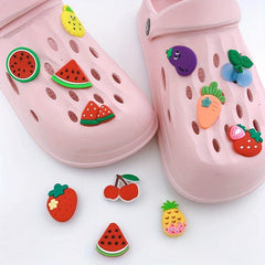 12pcs Fruit Shoe Charm Strawberry Clogs Decoration Set
