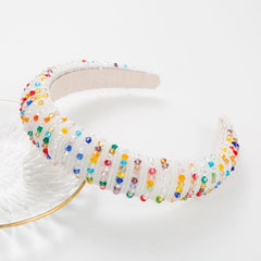 Vintage Baroque Beads Headband for Women Girls