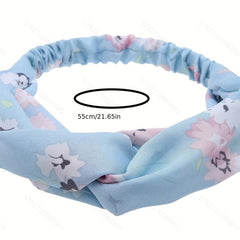 Flower Pattern Headband Wide Hair Band for Yoga Exercise