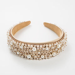 Faux Pearl Headband Beaded Wide Hairbands Hair Accessories