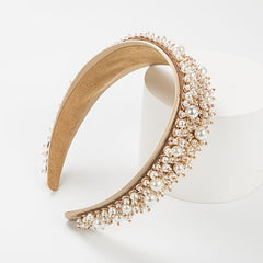 Faux Pearl Headband Beaded Wide Hairbands Hair Accessories