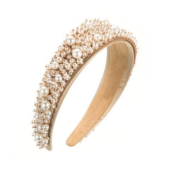 Faux Pearl Headband Beaded Wide Hairbands Hair Accessories